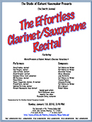 Effortless Clarinet & Saxophone Recital 2010