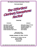 The Effortless Clarinet / Saxophone Recital 2008